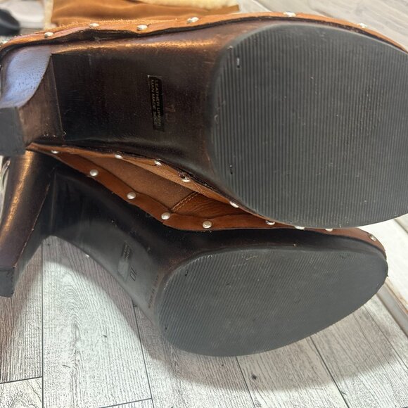 MICHAEL KORS Shearling Clog Over the Knee Boots in Chestnut Size 10 $350 MSRP - Picture 10 of 11